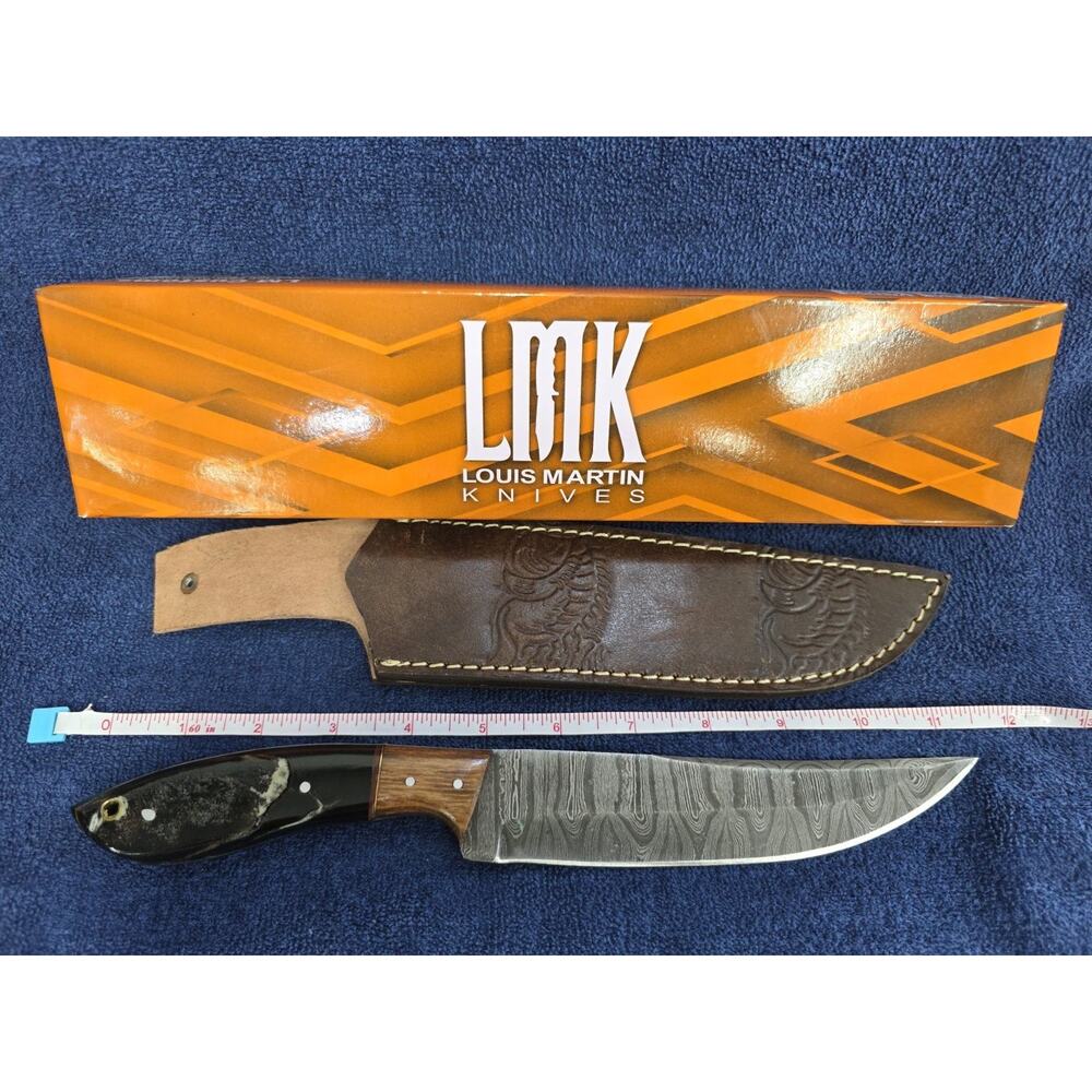 Hunting Bowie Knife 11.5 Inch Custom Made Forged Damascus Blade LMK Knives #9632